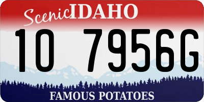 ID license plate 1O7956G
