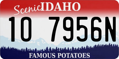 ID license plate 1O7956N