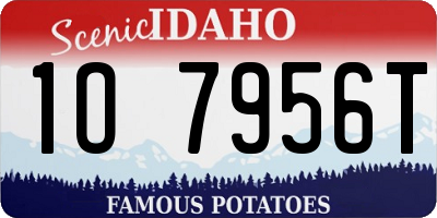 ID license plate 1O7956T