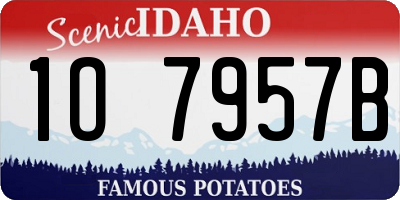 ID license plate 1O7957B