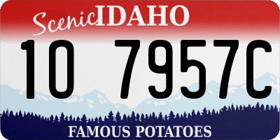 ID license plate 1O7957C
