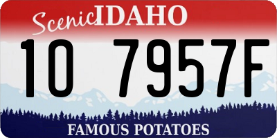 ID license plate 1O7957F