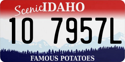 ID license plate 1O7957L