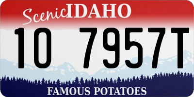 ID license plate 1O7957T