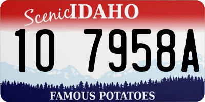 ID license plate 1O7958A
