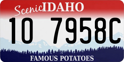 ID license plate 1O7958C