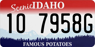 ID license plate 1O7958G
