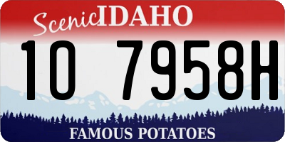 ID license plate 1O7958H