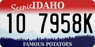 ID license plate 1O7958K