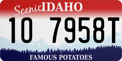 ID license plate 1O7958T