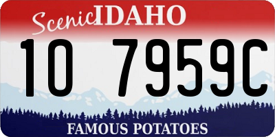 ID license plate 1O7959C