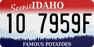 ID license plate 1O7959F