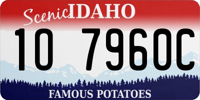 ID license plate 1O7960C