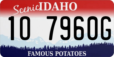 ID license plate 1O7960G