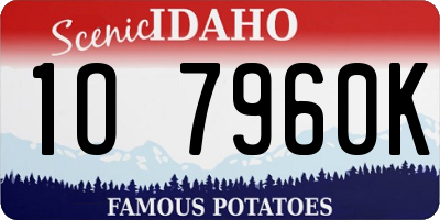 ID license plate 1O7960K