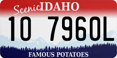 ID license plate 1O7960L