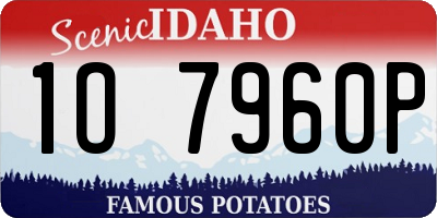 ID license plate 1O7960P