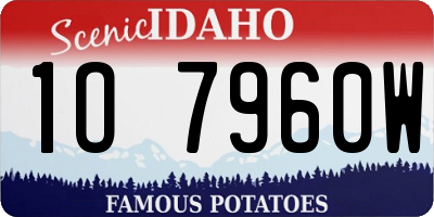 ID license plate 1O7960W