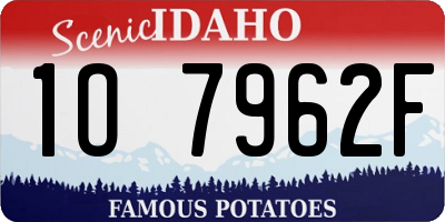 ID license plate 1O7962F