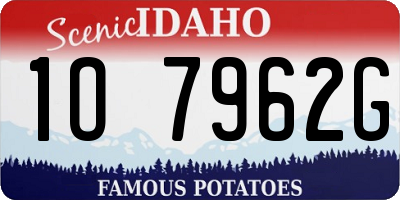 ID license plate 1O7962G