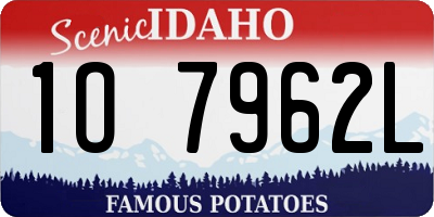ID license plate 1O7962L