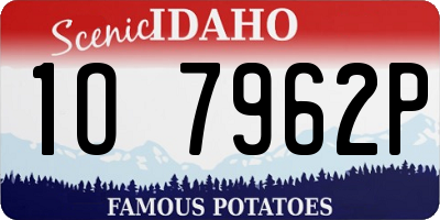 ID license plate 1O7962P