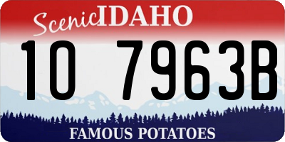 ID license plate 1O7963B