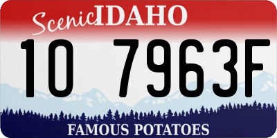 ID license plate 1O7963F