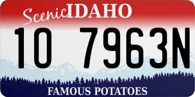 ID license plate 1O7963N
