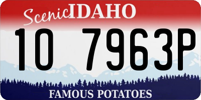 ID license plate 1O7963P