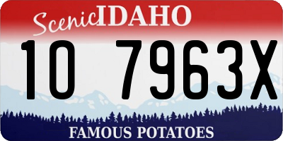 ID license plate 1O7963X