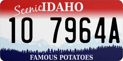 ID license plate 1O7964A