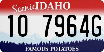 ID license plate 1O7964G