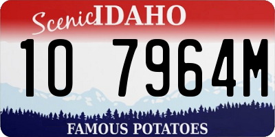 ID license plate 1O7964M