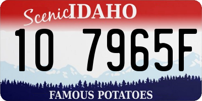 ID license plate 1O7965F