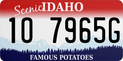 ID license plate 1O7965G