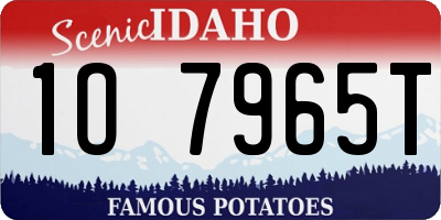 ID license plate 1O7965T