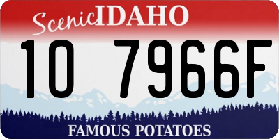 ID license plate 1O7966F