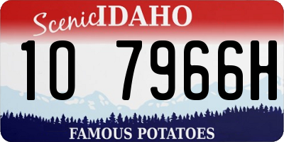 ID license plate 1O7966H