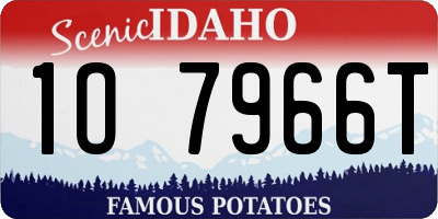 ID license plate 1O7966T