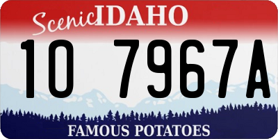 ID license plate 1O7967A
