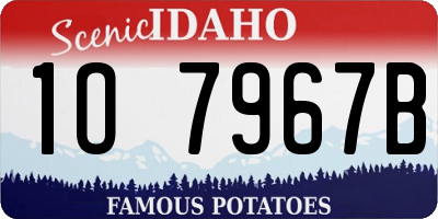 ID license plate 1O7967B