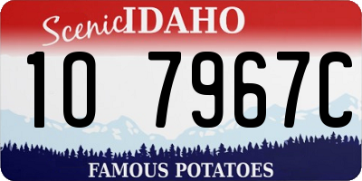 ID license plate 1O7967C