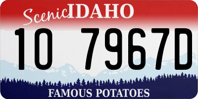 ID license plate 1O7967D