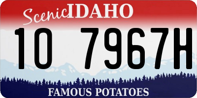 ID license plate 1O7967H