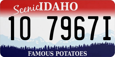ID license plate 1O7967I