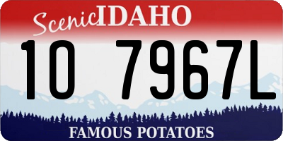 ID license plate 1O7967L