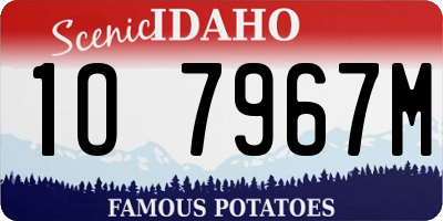 ID license plate 1O7967M