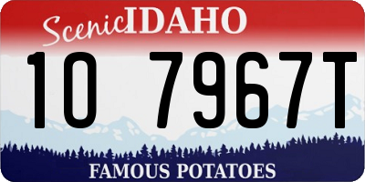 ID license plate 1O7967T