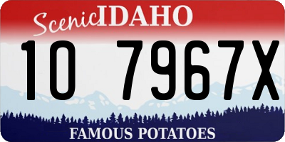 ID license plate 1O7967X